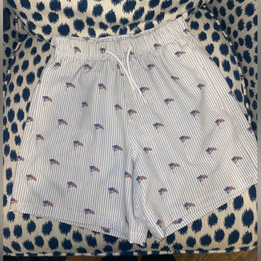 Hollister Printed American Flag Swimwear Shorts Boys XS
